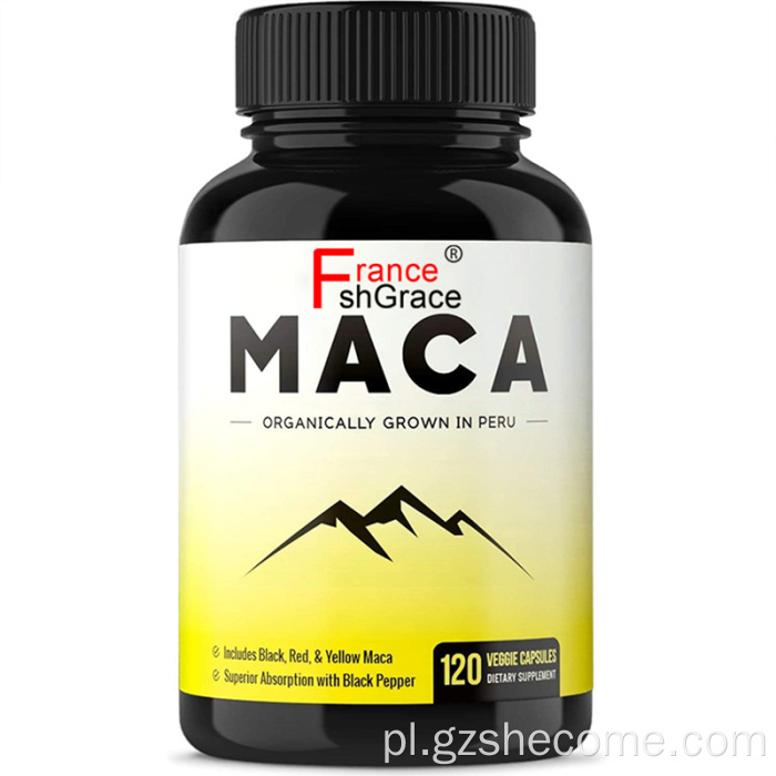 Maca kapsułki bezglutenowe formuły kapsułki korzenia maca